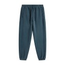 Calças de treino unisex de cor sólida com cintura elástica e cordões ajustáveis, complementadas com bolsos laterais e punhos 4
