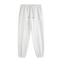 Calças de treino unisex de cor sólida com cintura elástica e cordões ajustáveis, complementadas com bolsos laterais e punhos 8