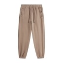 Calças de treino unisex de cor sólida com cintura elástica e cordões ajustáveis, complementadas com bolsos laterais e punhos 9