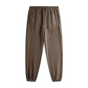 Calças de treino unisex de cor sólida com cintura elástica e cordões ajustáveis, complementadas com bolsos laterais e punhos 10
