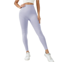 Calças desportivas elásticas sem costuras para mulheres com cintura alta Leggings justas até ao tornozelo Modeladoras de nádegas Respiráveis e leves 5