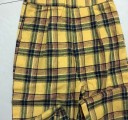 Calças femininas xadrez amarelas 4