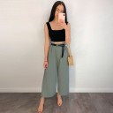 Calças largas femininas com laço 1