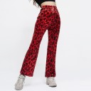Calças leopardas vermelhas para senhora 3