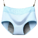 Calças menstruais de cintura alta Renda na cintura Algodão elastano Lingerie absorvente de cor única Reutilizáveis calças confortáveis 9