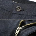 Calças sociais masculinas com bolsos Corte reto elegante Unicolores Calças estilosas para homens para o trabalho, escritório e eventos formais 3