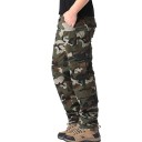 Calças tácticas de camuflagem para homem com várias bolsas Estilo militar Calças de exterior Material resistente Camping Caminhadas Trabalho 6