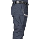 Calças táticas multifuncionais para homem com múltiplos bolsos, calças de trabalho, calças de turismo resistentes para o terreno 3