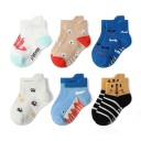 Calcetines antideslizantes para niños 6 pares Calcetines de colores con motivos de animales Algodón poliéster elastano Calcetines para niños 1