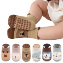 Calcetines antideslizantes unisex para niños 6 pares Calcetines de colores con motivos de animales Algodón poliéster elastano Calcetines cómodos para niños 3
