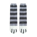 Calcetines de invierno cálidos y esponjosos a rayas para mujer EU 36-42 tamaño suaves y cálidos algodón poliéster con diseño de patas de gato 2