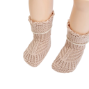 Calcetines de invierno para bebés de 0 a 12 meses Calcetines de un solo color tejidos de algodón Calcetines unisex cálidos para recién nacidos y bebés 2