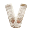 Calcetines de invierno unisex para niños Calcetines cálidos con forro de peluche Color blanco con motivo de oso de peluche Poliéster Calcetines suaves 2