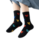 Calcetines de niña 3 pares Calcetines lisos con estampado de corazones Algodón poliéster elastano Calcetines suaves y cómodos para niñas 6