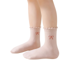 Calcetines de niña para niños 3 pares Calcetines de colores aleatorios con diseño de lazo Poliéster elastano Calcetines elásticos y cómodos 2