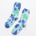Calcetines de teñido anudado para hombres y mujeres De algodón con canalé Longitud por encima del tobillo Talla universal Para estilo 3