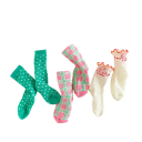 Calcetines infantiles unisex 3 pares Calcetines de colores con rayas, lunares y estampado de niña Algodón poliéster elastano Calcetines suaves y cómodos para niños 2