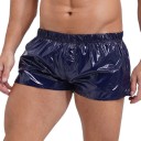 Calções de banho para homem com elástico em azul escuro brilhante em nylon e spandex 2