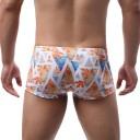 Calções de banho para homem em poliéster e spandex brancos com estampados laranja de folhas com cordão de ajuste para o verão na praia 2