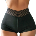 Calções de fitness ajustados para mulher com cintura alta Calções desportivos curtos com cintura elástica Calções confortáveis e justos 1