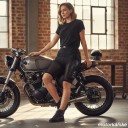 Calções de motociclista com protecções Protecções rígidas nas coxas e acolchoamento nos lados Inserções em rede Poliéster Unissexo Pretos Calções 8