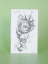 Calcomanía corporal temporal decorativa con diseño de brújula y ancla Patrón negro llamativo para brazo, pierna o torso 3