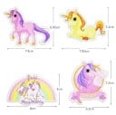Calcomanías coloridas con unicornios para niñas 30 pcs PVC resistente al agua Decoración para bicicleta y cuaderno Motivos recortados 5