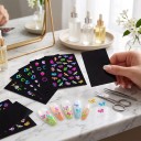 Calcomanías para uñas que brillan en la oscuridad 30 hojas Motivos 3D neón Mariposas Corazones Flores y frutas Decoraciones autoadhesivas Para nail 7