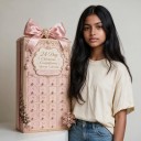 Calendar Advent 24 Figurine de Crăciun cu fundițe Stil Coquette Ursuleț Lebădă și Balerine Roz Deschis Decorațiune de Crăciun 4