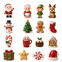 Calendar Advent 24 figurine de Crăciun Figurine cu fețe zâmbitoare Moș Crăciun și om de zăpadă Decorațiune de Crăciun Cadou pentru copii și adulți 6