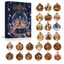 Calendar Advent 24 globuri de Crăciun cu cârlige pentru suspendare Globuri rotunde cu motive de Crăciun Ornamente pentru brad Cadou pentru copii 1