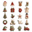 Calendario de Adviento 24 figuras navideñas Figuras con motivos navideños Rojo, verde y crema Santa, reno y muñeco de nieve Decoración y regalo 6