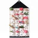 Calendario de Adviento Navideño Colgante con 24 Bolsillos Forma de Casa 48,5 x 119 cm Tela de Algodón Calendario de Tela para Pequeños Regalos 1