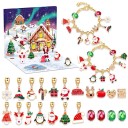 Calendario de Adviento Navideño con Joyas Cadena Básica 16/17/18/19/20 cm Aleación Calendario de Adviento con Colgantes Motivo Navideño Casas 2