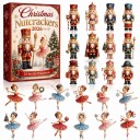Calendario dell'Avvento 2026 24 figure natalizie Louskáčci e ballerine Soldatini re e ballerine Decorazione natalizia Regalo per bambini e adulti 1