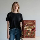 Calendario dell'Avvento 24 edifici e casette natalizie Villaggio innevato Stazione chiesa e panetteria Decorazione per mensola Regalo per bambini 3