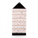 Calendario dell'Avvento di Natale Appeso con 24 Tasche Forma di Casetta 48,5 x 119 cm Tessuto di Cotone Calendario di Stoffa per Piccole 4