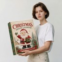 Calendário do Advento 24 figuras natalinas Figuras com motivos natalinos Vermelho, verde e creme Pai Natal, rena e boneco de neve Decoração e presente 3