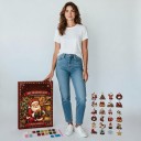 Calendário do Advento com figuras de Natal 24 pcs Decorações para árvore de Natal com laços suspensos Decoração de Natal e presente para crianças 4