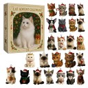 Calendário do Advento de Natal 26 x 18 cm Calendário de Gatos com Figuras de Gatos 24 Janelas Decoração de Natal Calendário de Presentes para Crianças 2