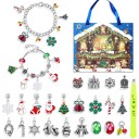 Calendário do advento de Natal com joias prateadas Corrente 16/17/18/19/20 cm Casa de Natal e figuras 2
