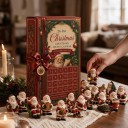 Calendrier de l'Avent 24 personnages de Noël Figurines du Père Noël en style vintage Père Noël avec des cadeaux et sur des traîneaux Décoration 2