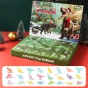 Calendrier de l'Avent avec des dinosaures 23 x 34 x 4 cm Ensemble de figurines en plastique de dinosaures lumineux dans l'obscurité Calendrier de Noël pour enfants avec surprise 2