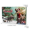 Calendrier de l'Avent avec des dinosaures 23 x 34 x 4 cm Ensemble de figurines en plastique de dinosaures lumineux dans l'obscurité Calendrier de Noël 3