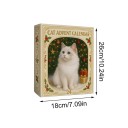 Calendrier de l'Avent de Noël 26 x 18 cm Calendrier félin avec des figurines de chats 24 fenêtres Décoration de Noël Calendrier cadeau pour enfants et adultes 5