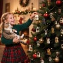 Calendrier de l'Avent de Noël 26 x 18 cm Calendrier félin avec des figurines de chats 24 fenêtres Décoration de Noël Calendrier cadeau pour enfants 3