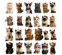 Calendrier de l'Avent de Noël 26 x 18 cm Calendrier félin avec des figurines de chats 24 fenêtres Décoration de Noël Calendrier cadeau pour enfants 4