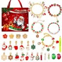 Calendrier de l'Avent de Noël avec des bijoux en or Chaîne de base 16/17/18/19/20 cm Alliage Calendrier de l'Avent avec pendentifs Motif de Noël Père 2