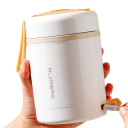 Calentador de alimentos portátil eléctrico de acero inoxidable de 600 ml, 5 V/12 V/24 V, USB, para pícnic, contenedor compacto de 10 W 4