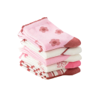 Calze da ragazza per bambini 5 paia 4–8 anni Calze rosa con motivi floreali Poliestere Calze colorate e comode per bambini per uso quotidiano 2